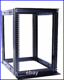 15U 4 Post Open Frame Server Rack Enclosure 19 Adjustable Depth
