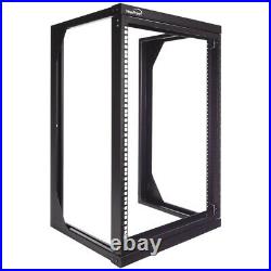 15U Wall Mount IT Open Frame 19 Network Rack with Swing Out Hinged Gate Black