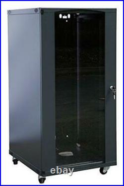 15U Wall Mount Network Server Cabinet Rack Enclosure glass Door Lock