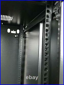 15U Wall Mount Network Server Cabinet Rack Enclosure glass Door Lock