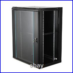 15U Wall Mount Network Server Data Cabinet Enclosure Rack Glass Door Lock