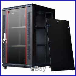 18U Wall Mount IT Network FULLY EQUIPPED Server Rack Cabinet Enclosure 24 Depth
