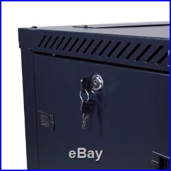 18U Wall Mount IT Network Server Data Cabinet Rack Enclosure Lock & Cooling Fan
