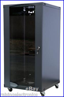 18U Wall Mount Network Server Cabinet Rack Enclosure Glass Door Lock 600mm Deep