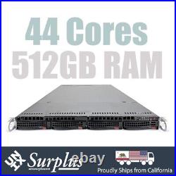 1U Server 2x Xeon E5-2699 V4 22 Cores (44 Cores) 512GB RAM 4x 10GB-T 3x PCI-E