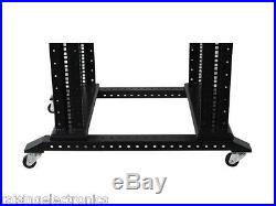 22U 4 Post Open Frame Network Server Rack 800MM Deep With 3 pairs of L Rails