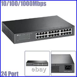 24-Port 10/100/1000Mbps Network LAN Ethernet Gigabit Desktop Switch RJ-45 Laptop