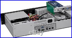 2U(Fan LCD)(PCI-E Riser) ITX(2x5.25+6x HDD)(Rackmount Chassis) D9.84 Case NEW