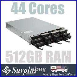 2U Storage Server 2x Xeon E5-2699 V4 22 Cores 512GB RAM 12 Bay SAS3 RAID 4x 10GB