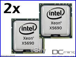 2x Intel Xeon X5690 Six Core CPU 6x3.46GHz-12MB 6.40GT/s FCLGA1366, SLBVX