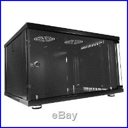 6u 19 450mm Deep Black Floor Standing or Wall Mounted Data Cabinet Comms Rack