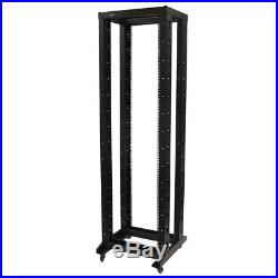 7ft Open Frame 19 42U 4-Post Network Server Relay Rack Rolling with Casters
