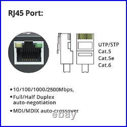 8 Ports Gigabit Ethernet Network Switch 2.5GBASE-T Media Converter with SFP Slot
