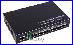 9 ports Gigabit Ethernet Optical Fiber Switch with 8 SFP ports and 11000M RJ45