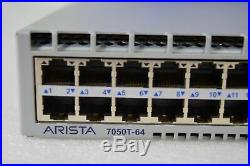 Arista DCS-7050T-64-R 48x RJ45 1/10GBASE-T 4x QSFP+ Switch R-F Air 2x AC PSU HSS