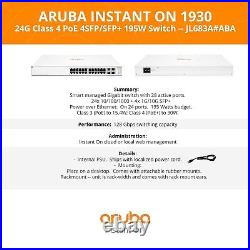 Aruba Instant On 1930 24-Port Gb Ethernet 24x 1G Smart Switch (JL683A#ABA)- New