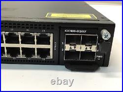 Brocade ICX7450-24P 24-Port Gigabit PoE+ Switch ICX7400-4X10GF, 2x 40GQ