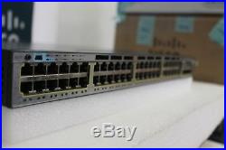 Cisco Catalyst WS-C3750X-48P-S with C3KX-NM-1G Poe Gigabit Switch DUAL POWER
