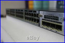 Cisco Catalyst WS-C3750X-48P-S with C3KX-NM-1G Poe Gigabit Switch SINGLE POWER