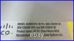 Cisco Nexus 5020 N5K-C5020P-BF 40-Port SPF+ 10GBE FCoE Network Switch+N5K-M1008
