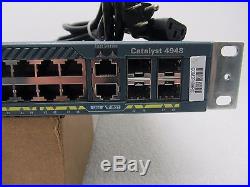 Cisco WS-C4948 48-Port 10/100/1000 4 SFP Multilayer Switch 2x PWR-C49-300AC JWA