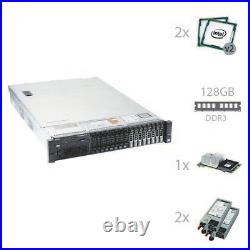 Dell PowerEdge R720 Server 2x E5-2630 = 12 Cores H710 128GB RAM 2x Trays