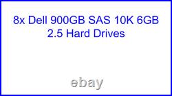 Dell Poweredge R720 16.2x E5-2637v2 3.5GHZ=8Core. 256GB. 8x900GB 10K SAS. H710P