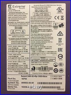 Extreme Networks Summit X460-G2-48P-10GE4-Base Switch withX460-G2 Vim-2Ss Module