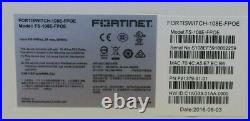 Fortinet FortiSwitch 108E-FPOE 8x 1Gb Ethernet PoE+ + 2x 1Gb SFP Port Switch