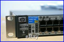 HP Aruba HPE J8693A ProCurve 3500yl-48G Switch 48-port PoE Rack Ears Power Cord