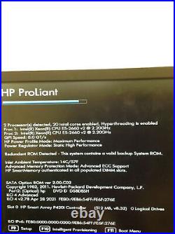 HP Proliant DL380P Gen8 2xIntel Xeon E5-2660 V2 2.2GHz Server with32GB/DVD Working