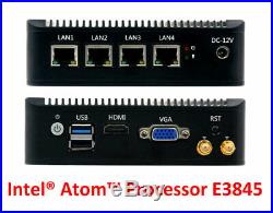 Intel Atom E3845 4 LAN 3G/4G Barebone Fanless pfSense Firewall AES-NI
