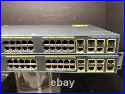 Lot Of 2 Cisco WS-C2960G-24TC-L 24 Port 2960G Gigabit Switches. JHC6