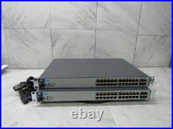 Lot of 2 HP 2530-24G PoE+ J9773A 24-Port Gigabit Network Switch with Rack Ears