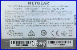 Netgear ProSAFE S3300-28X 24-Port Smart Managed Stackable Gigabit Switch + Ears