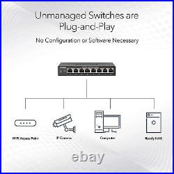 Netgear XS508M 8-Port 10G Multi-Gigabit Ethernet Unmanaged Switch Gray