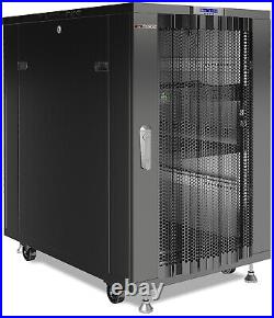 Server Rack 18U Enclosed 39-Inch Deep Cabinet Locking Networking Data Vented