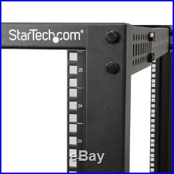 StarTech 25U Adjustable Depth Open Frame 4 Post Server Rack with Casters