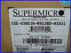 SuperMicro CSE-836E16-R92JBD 3U 16 Bay 3.5 Server Chassis JBOD BPN-SAS2-836EL1
