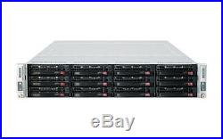 Supermicro 2U 2 Node Twin LFF 4x Xeon E5-2620 V2 64GB Ram 2x 1TB SATA Rail Kit