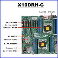 Supermicro X10DRH-C Intel C612 LGA 2011-3 DDR4 ECC 3108 2GB IPMI Motherboard