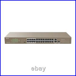 Tenda TEF1126P-24-250W 26 Port Fast Ethernet PoE Switch 24-Port PoE & 2GE/1SFP