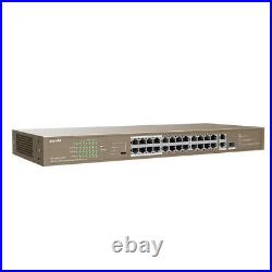 Tenda TEF1126P-24-250W 26 Port Fast Ethernet PoE Switch 24-Port PoE & 2GE/1SFP