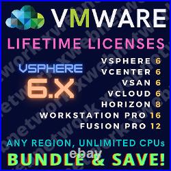 VMWare 6. X Suite vSphere, vCenter, vSan, vCloud Unlimited Enterprise License